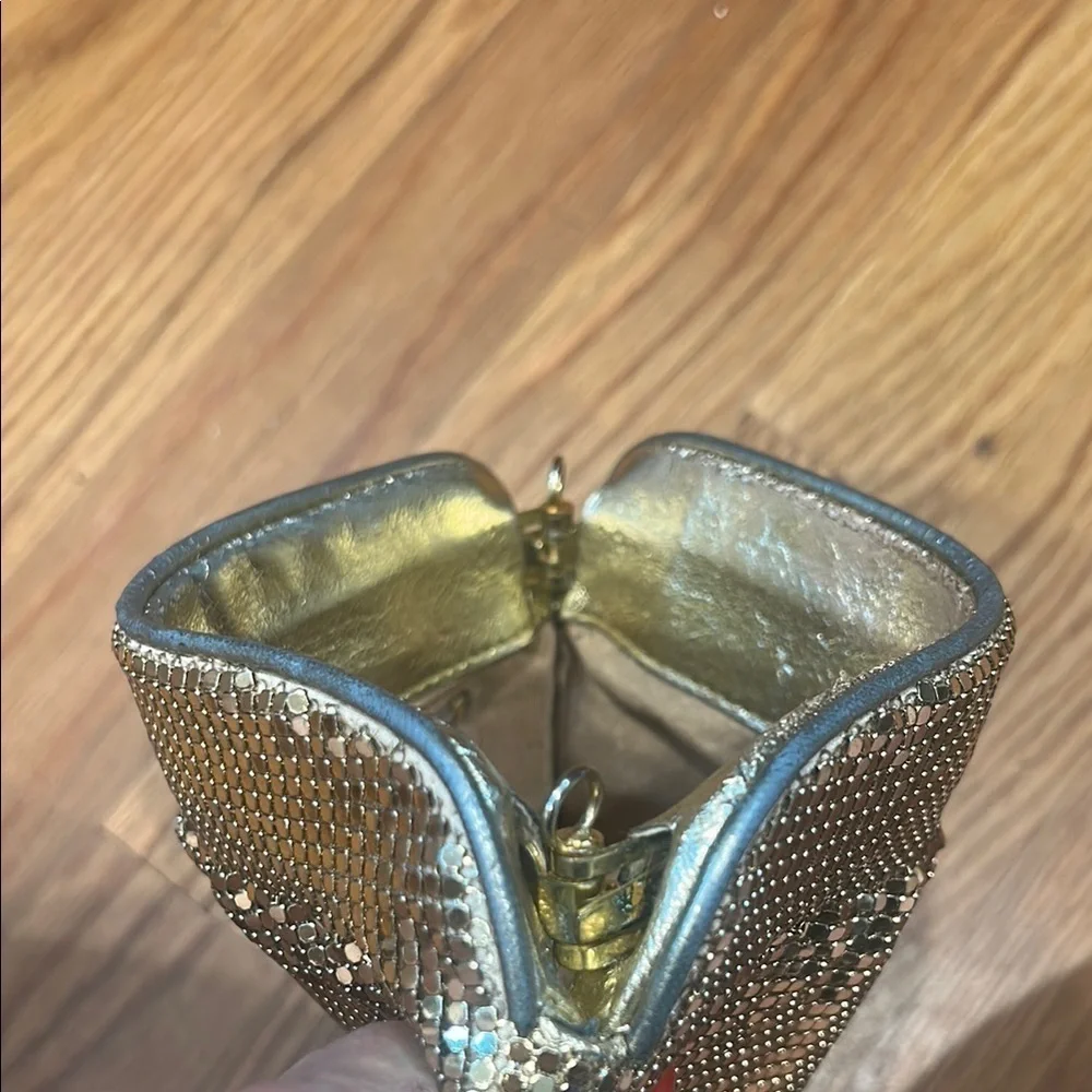 Vintage Whiting & Davis chainmail gold evening clutch & beaded coin purse bundle